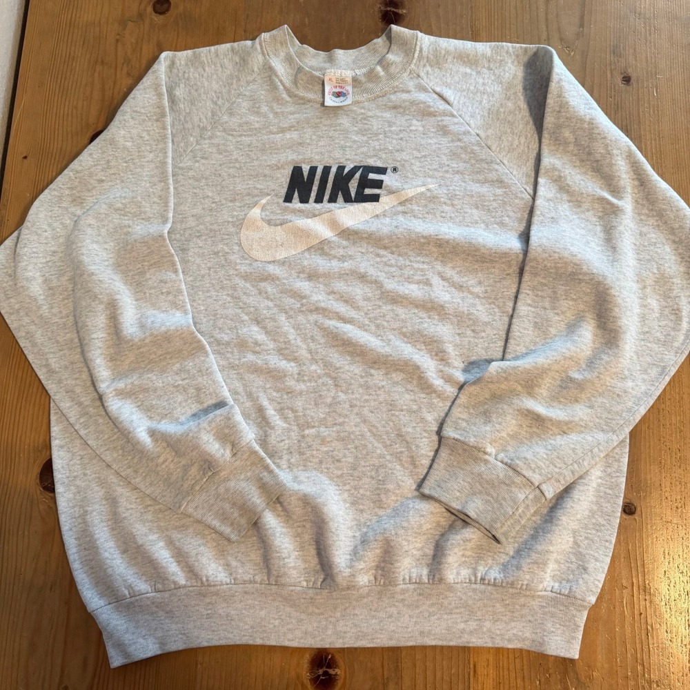 Vintage Nike Sweatshirt XL Spellout Center Swoosh Crewneck Made in USA Fruit Tag